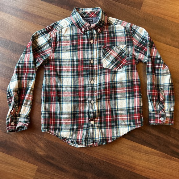 Tommy Hilfiger Boys Tartan Plaid Long Sleeve Shirt Size Small (8/10) - Picture 1 of 5